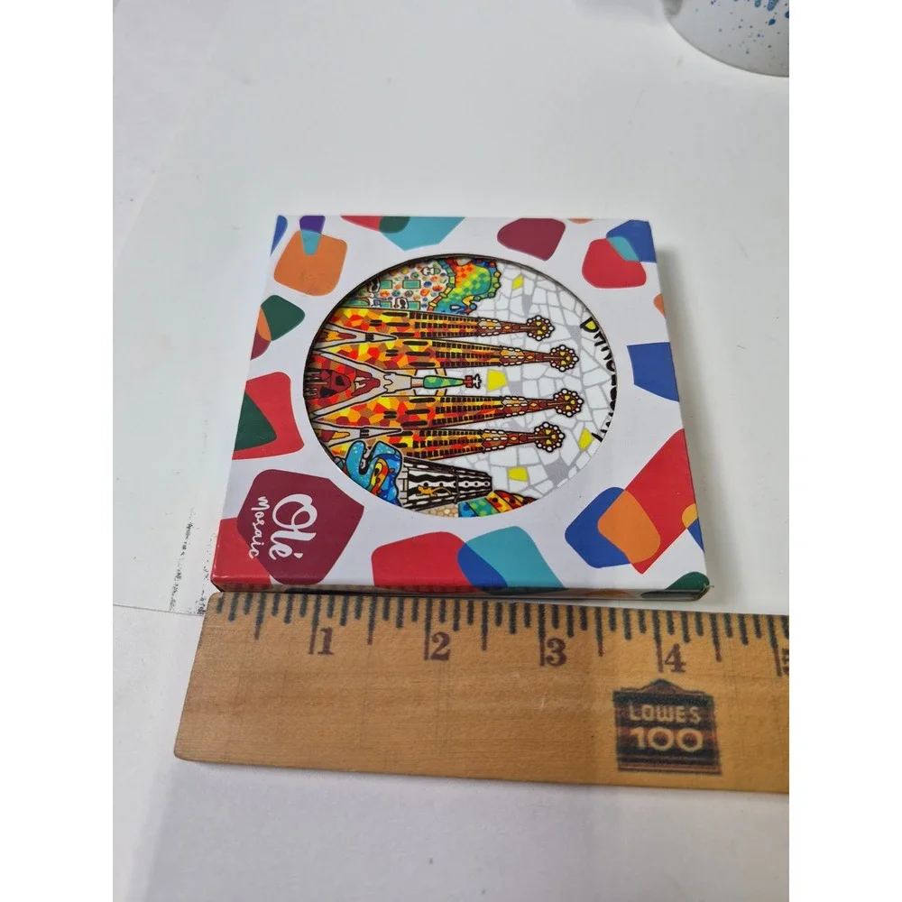 Ole Mosaic Barcelona Ceramic Coaster Sagrada Familia Gaudi Souvenir Spain New